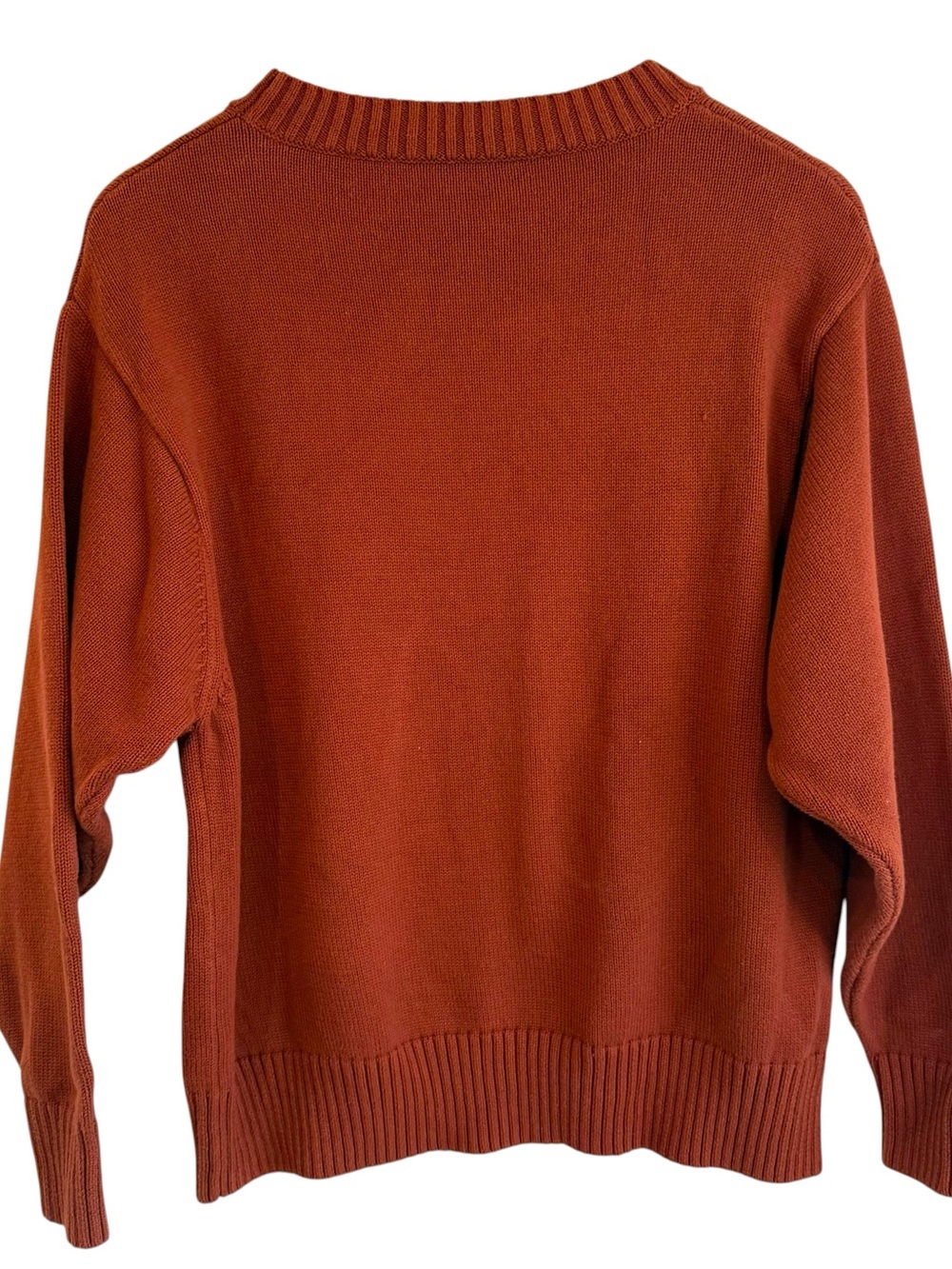 Emma Knudsen Rust Brown Crewneck Knit Cotton Sweater - Size XS - Picture 3 of 5